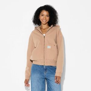 Wild Fable Women's Canvas Hooded Utility Jacket